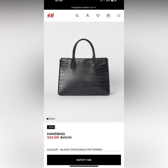 H&M Crocodile-Patterned Handbag - Picture 2 of 4